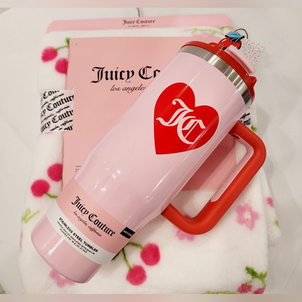 Juicy Couture Stainless Steel Tumbler with Floral Blanket - Picture 6 of 7